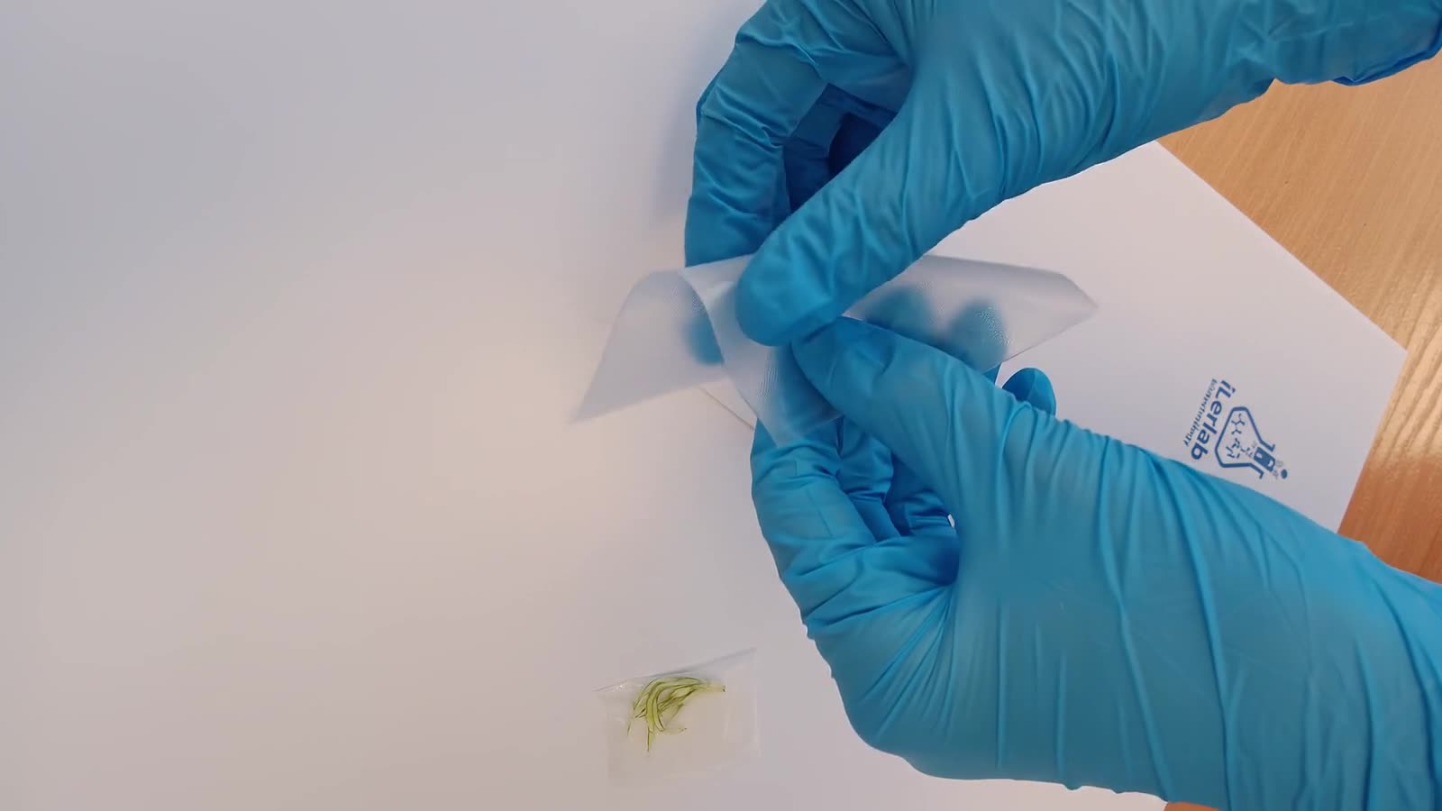 Film de celulosa iLERLAB en manos con guantes